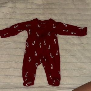 Carter's Festive Red Candy Cane Footie